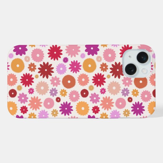 Colorful Blooms Repeat Pattern iPhoneケース (裏面横)