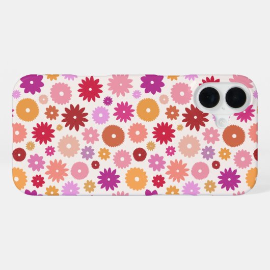 Colorful Blooms Repeat Pattern iPhoneケース (裏面横)