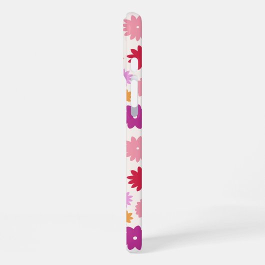 Colorful Blooms Repeat Pattern iPhoneケース (左側面)