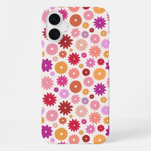 Colorful Blooms Repeat Pattern iPhoneケース (裏面)
