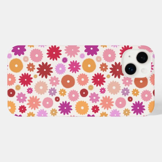 Colorful Blooms Repeat Pattern iPhoneケース (裏面横)
