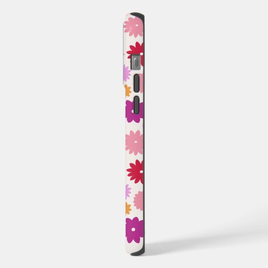 Colorful Blooms Repeat Pattern iPhoneケース (左側面)
