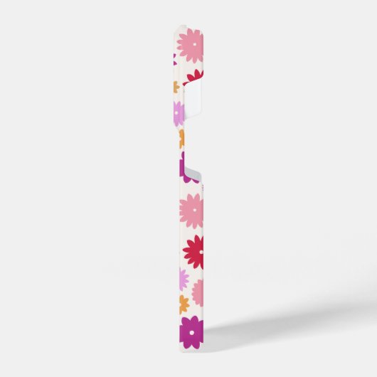 Colorful Blooms Repeat Pattern iPhoneケース (左側面)