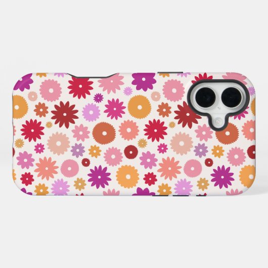 Colorful Blooms Repeat Pattern iPhoneケース (裏面横)