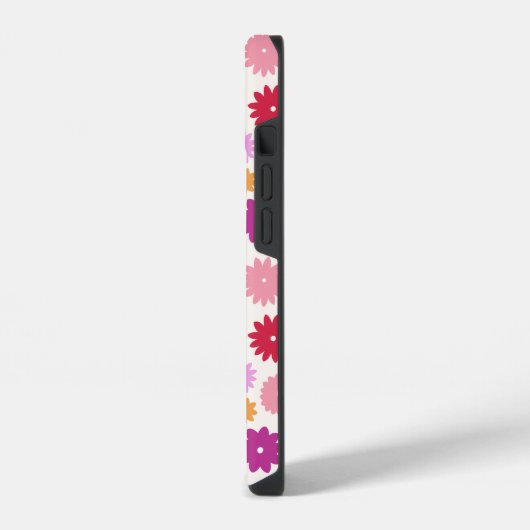 Colorful Blooms Repeat Pattern iPhoneケース (左側面)