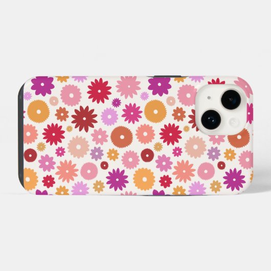 Colorful Blooms Repeat Pattern iPhoneケース (裏面横)
