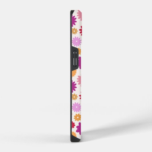 Colorful Blooms Repeat Pattern iPhoneケース (右側面)