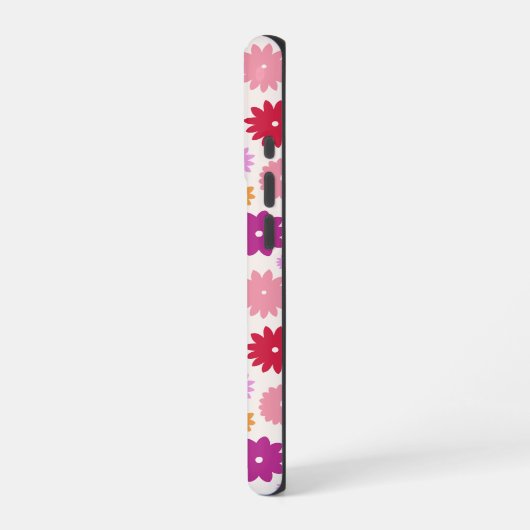 Colorful Blooms Repeat Pattern iPhoneケース (左側面)