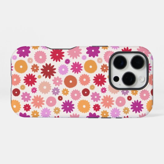 Colorful Blooms Repeat Pattern iPhoneケース (裏面横)