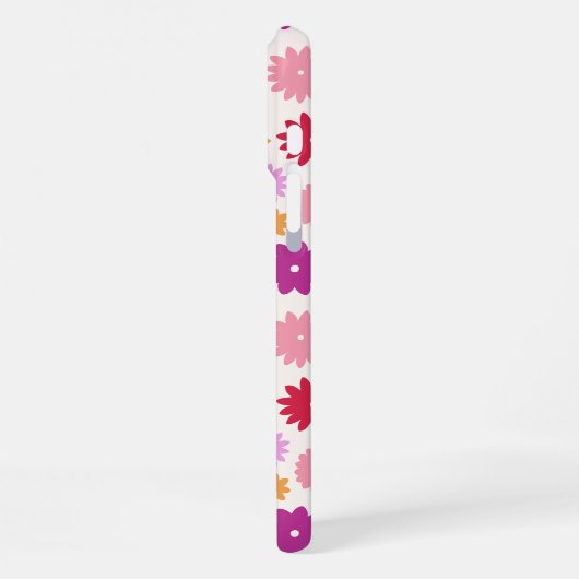 Colorful Blooms Repeat Pattern iPhoneケース (左側面)