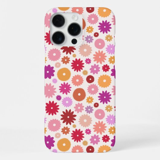 Colorful Blooms Repeat Pattern iPhoneケース (裏面)