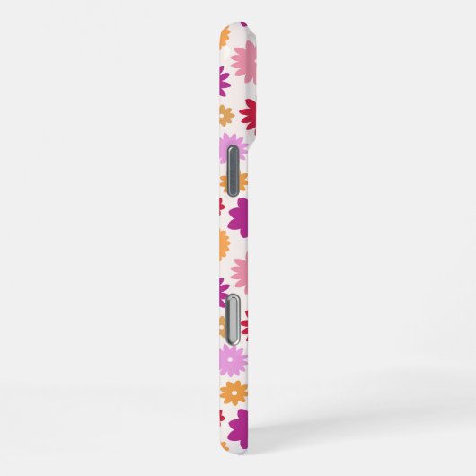 Colorful Blooms Repeat Pattern iPhoneケース (右側面)