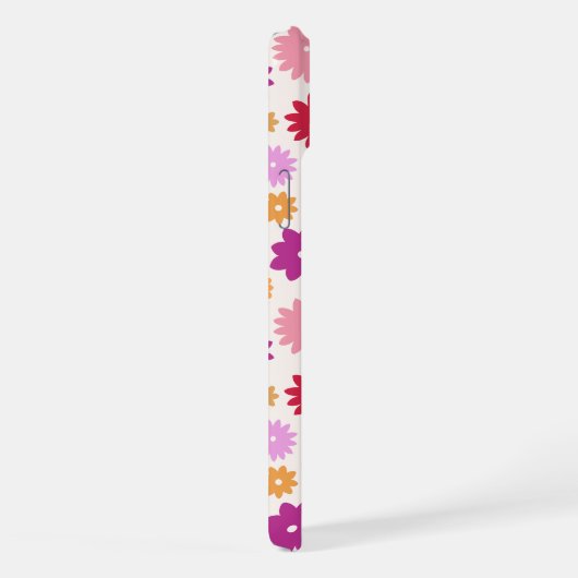 Colorful Blooms Repeat Pattern iPhoneケース (右側面)