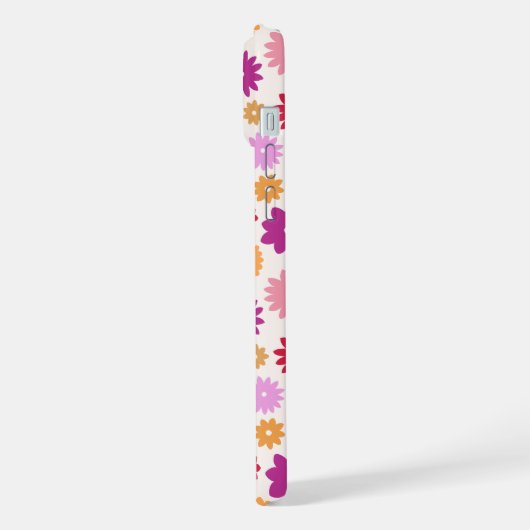 Colorful Blooms Repeat Pattern iPhoneケース (左側面)