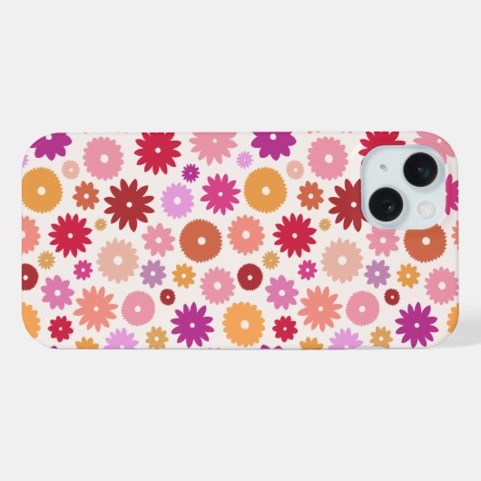 Colorful Blooms Repeat Pattern iPhoneケース (裏面横)