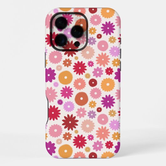 Colorful Blooms Repeat Pattern iPhoneケース (裏面)