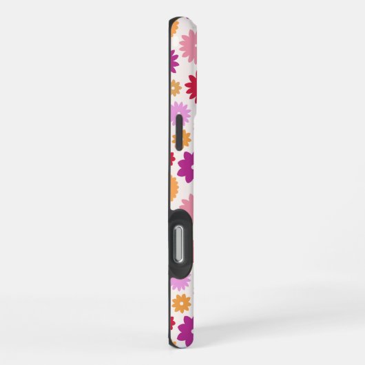 Colorful Blooms Repeat Pattern iPhoneケース (右側面)