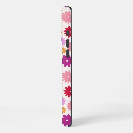 Colorful Blooms Repeat Pattern iPhoneケース (左側面)