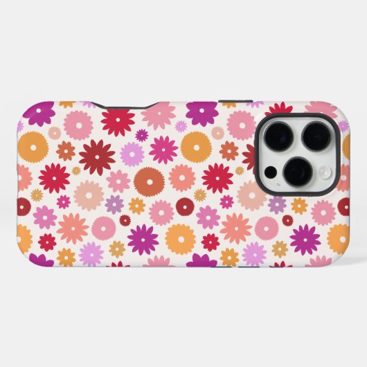 Colorful Blooms Repeat Pattern iPhoneケース (裏面横)