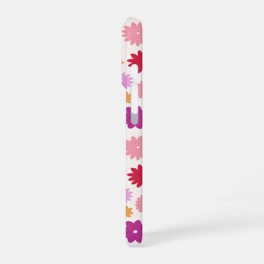 Colorful Blooms Repeat Pattern iPhoneケース (左側面)