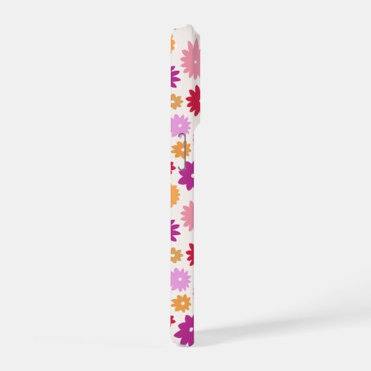Colorful Blooms Repeat Pattern iPhoneケース (右側面)
