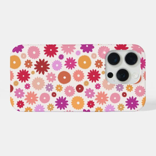 Colorful Blooms Repeat Pattern iPhoneケース (裏面横)
