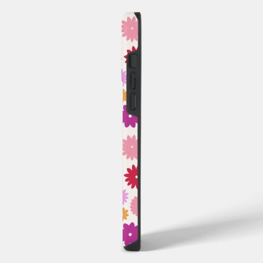 Colorful Blooms Repeat Pattern iPhoneケース (左側面)