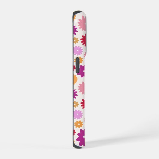 Colorful Blooms Repeat Pattern iPhoneケース (右側面)