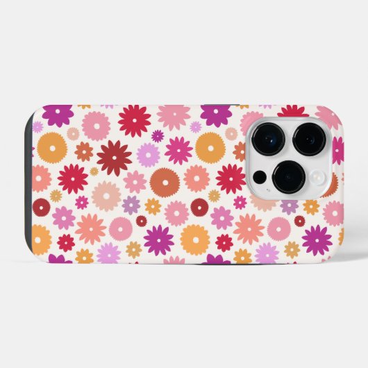 Colorful Blooms Repeat Pattern iPhoneケース (裏面横)
