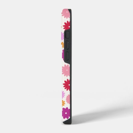 Colorful Blooms Repeat Pattern iPhoneケース (左側面)