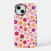 Colorful Blooms Repeat Pattern iPhone 15ケース (裏面)