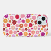 Colorful Blooms Repeat Pattern iPhone 15ケース (裏面横)