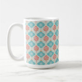Colorful Blue and Pink Ornament Christmas Mug コーヒーマグカップ (左)