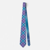 Colorful Blue And Purple Fashion Checkered Stripes ネクタイ (正面)