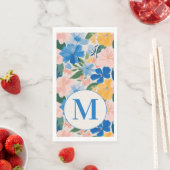 Colorful Blue Spring Flower Watercolor Monogram (インサイチュ)