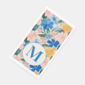 Colorful Blue Spring Flower Watercolor Monogram (コーナー)