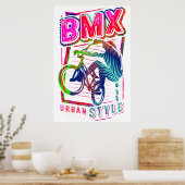Colorful Bmx Poster - Bmx Bike Bicycle - Urban  ポスター (キッチン)