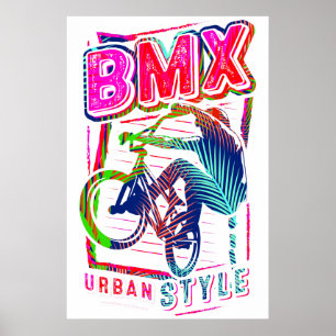 Colorful Bmx Poster - Bmx Bike Bicycle - Urban ポスター