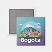 Colorful Bogota City Skyline マグネット (正面/裏面)