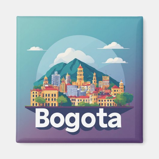 Colorful Bogota City Skyline マグネット (正面)