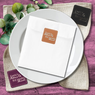 Colorful Boho Minimalist Burnt Orange Blue Chic  スクエアシール