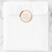 Colorful Boho Retro Arches Welcome Wedding ラウンドシール (バッグ)