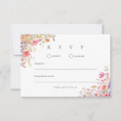 Colorful Boho Summer Wildflower Wedding 出欠カード (正面)