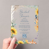 Colorful Boho Teal Pumpkin Fall Bridal Shower  アクリル招待状 (インサイチュ (ポータブル))