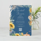 Colorful Boho Teal Pumpkin Fall Bridal Shower  招待状 (スタンド正面)