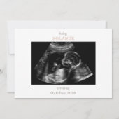 Colorful Boho Wildflower Photo Pregnancy Card 招待状 (裏面)