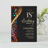 Colorful Bokeh 18th Birthday Party 招待状 (スタンド正面)