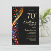 Colorful Bokeh 70th Birthday Party 招待状 (スタンド正面)