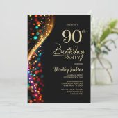 Colorful Bokeh 90th Birthday Party 招待状 (スタンド正面)