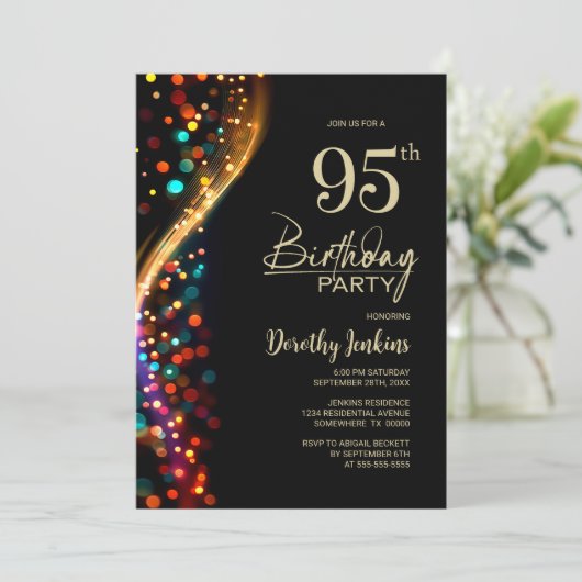 Colorful Bokeh 95th Birthday Party 招待状 (スタンド正面)